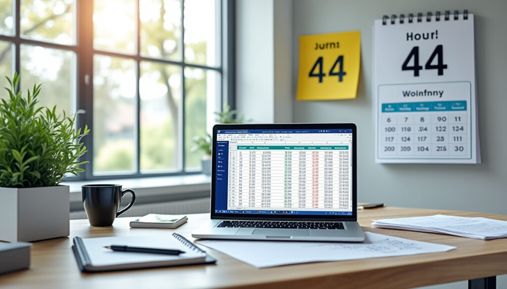 découvrez comment calculer facilement le nombre d'heures travaillées par mois à partir de 44 heures par semaine grâce à notre méthode simple et rapide.